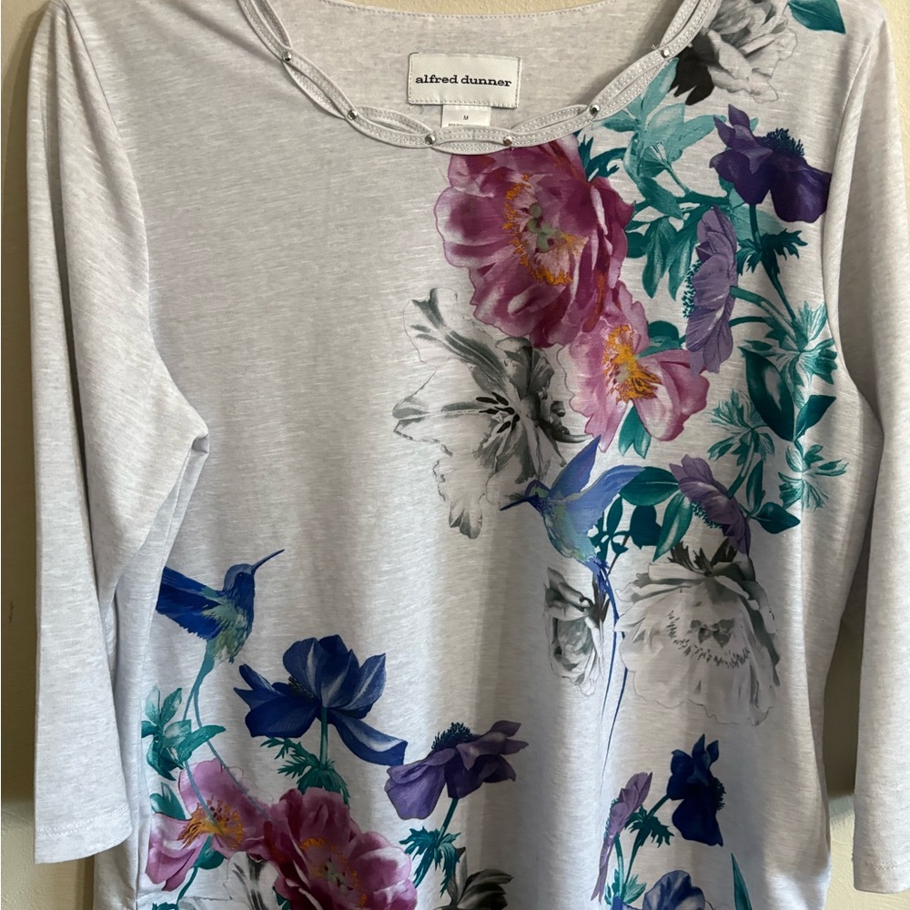 Alfred Dunner Women's Floral Print Top - Medium